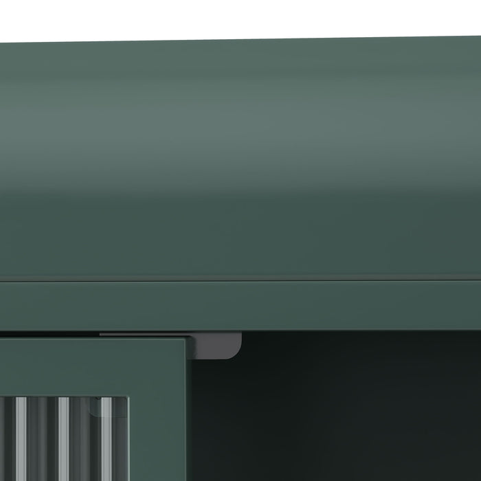 Arched Wall Mounted Cabinet, 3 Door Storage For Kitchen - Dark Green