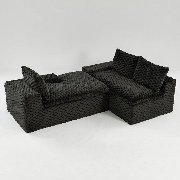 Modular Sofa, Convertible Twin Seat With Chaise Lounge