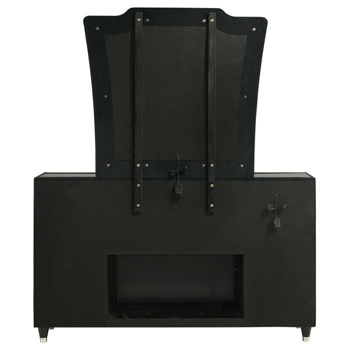 Mika - 8 Drawer LED Dresser And Mirror Set - Black