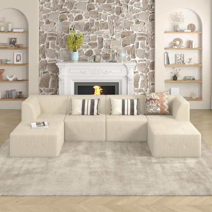 Modern Minimalist Corduroy Corner Sofa Sleeper