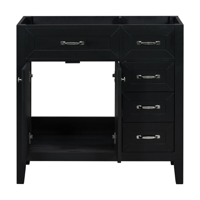 Modern Bathroom Vanity Base Only, 2 Doors And 3 Drawers