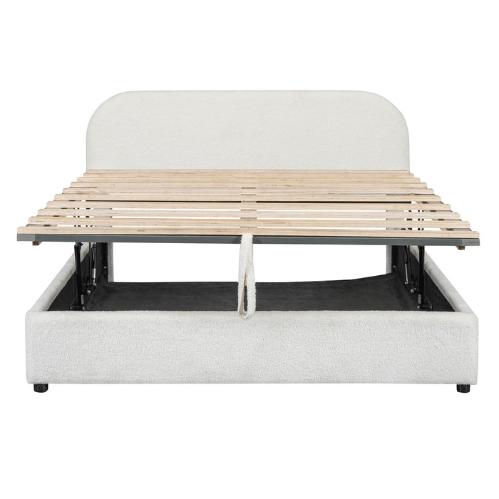 Upholstered Platform Bed With Hydraulic Storage System