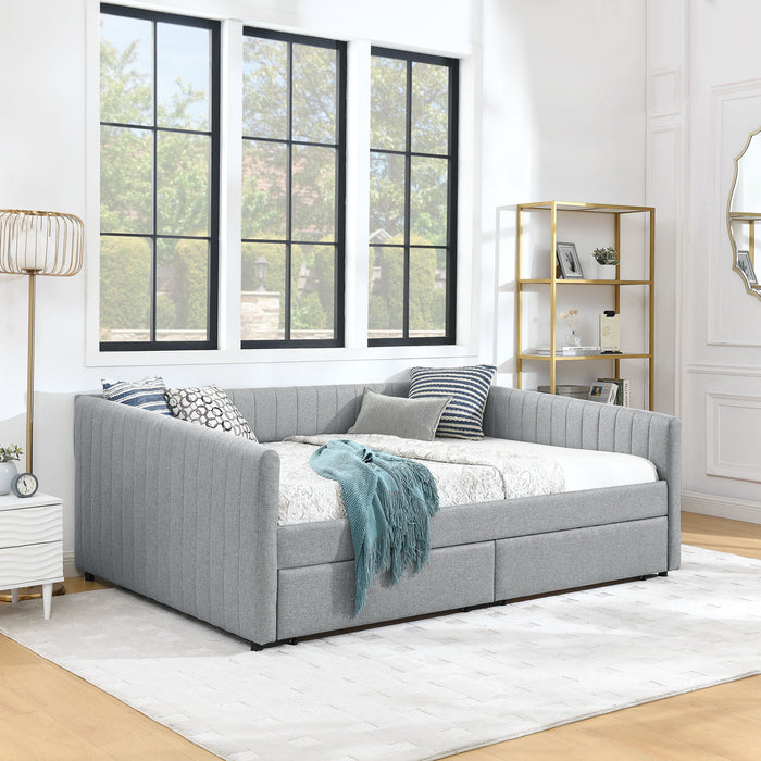 Upholstered Queen Daybed With 2 Drawers