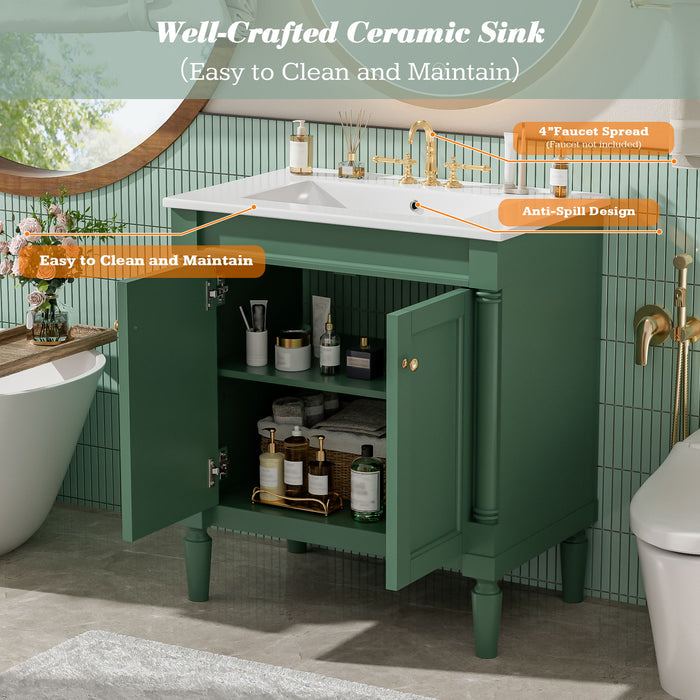 Bathroom Vanity Cabinet With Sink, Soft Close Doors, Storage Cabinet