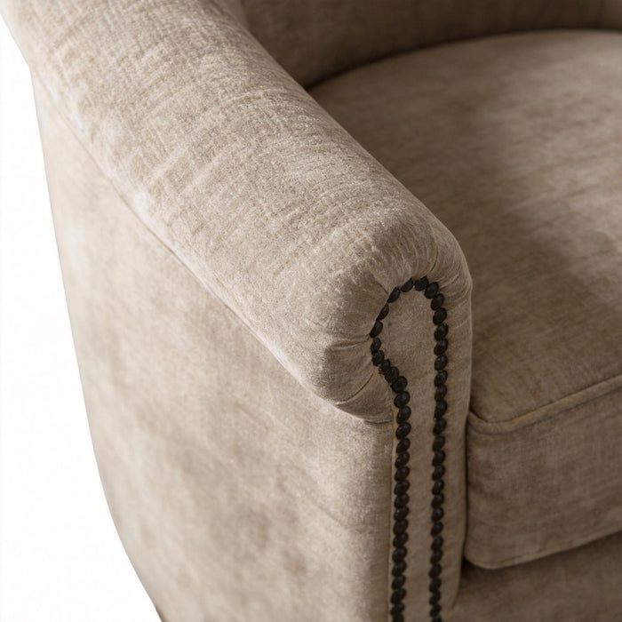 Barrel Swivel Accent Chair, 360 Degree Rotating For Living Room - Sand