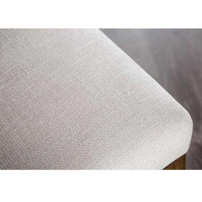 Upholstered Bench With Trestle Base - Brown / White