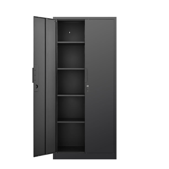 2 Door File Cabinet With Lock, 4 Adjustable Shelves, Heavy-Duty
