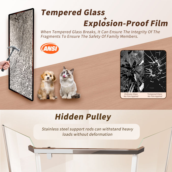 Frameless Neo Angle Shower Door WithTempered Glass