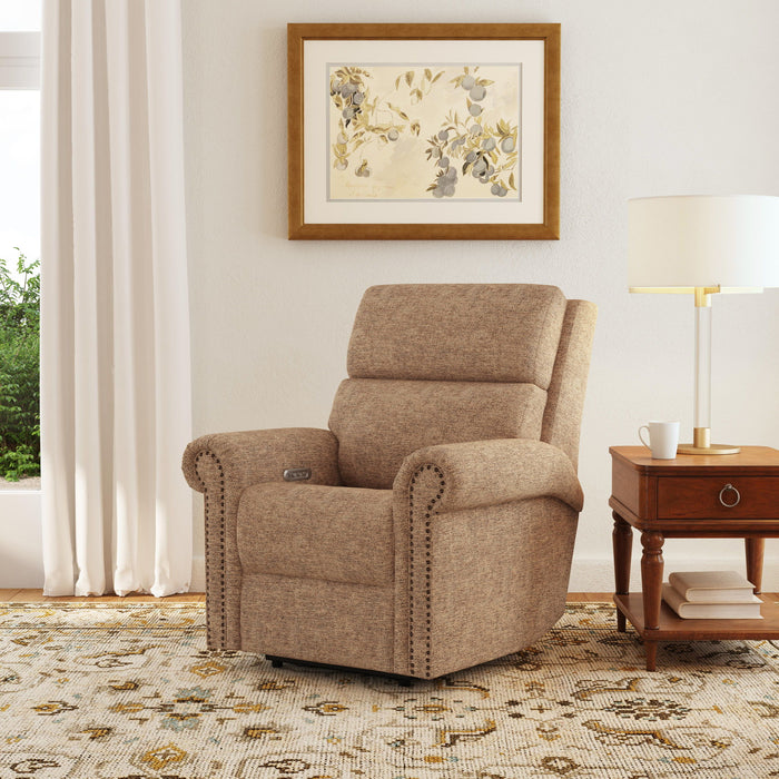 Bernard - Power Recliner With Power Headrest & Lumbar With Nailhed Trim