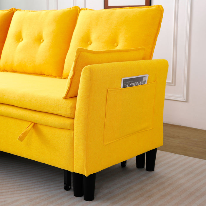 L-Shaped Reversible Chaise Sectional Sofa With Storage