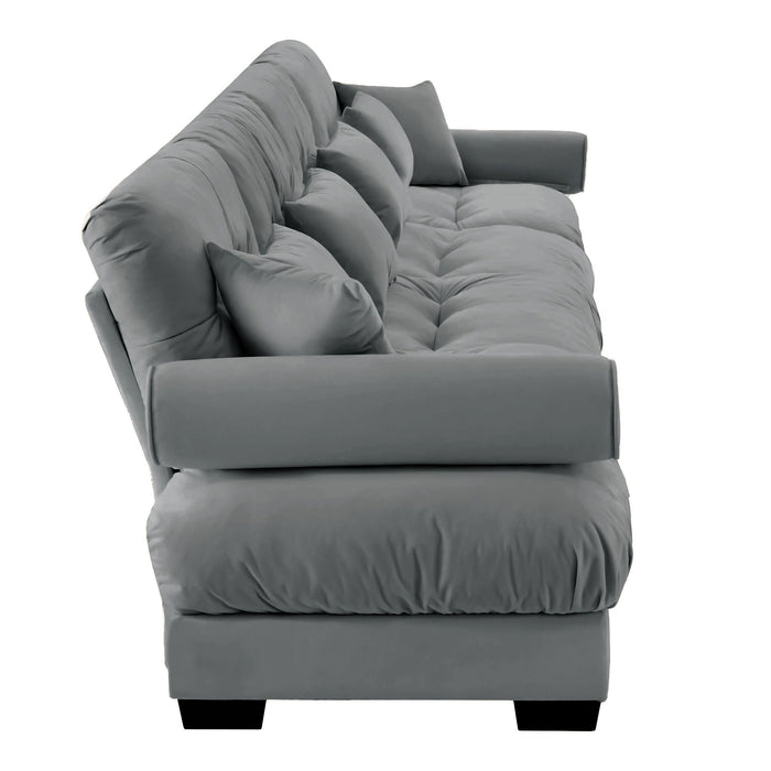 Super Comfort Oversized Modular Velvet Sectional Sofa, Deep Seat Convertible L Shaped Couch