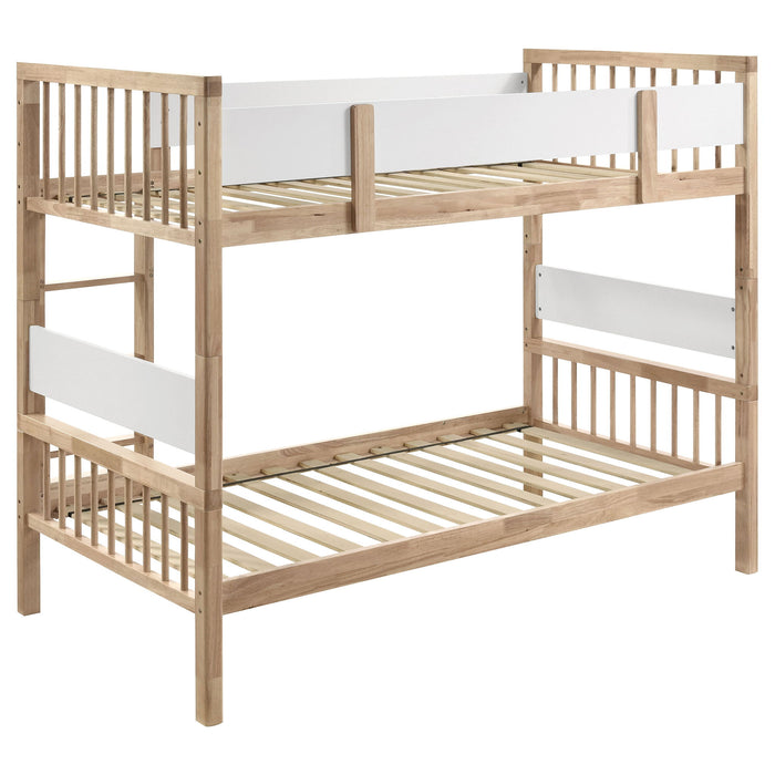Ponderosa - Twin Over Twin Bunk Bed With Accents - Natural