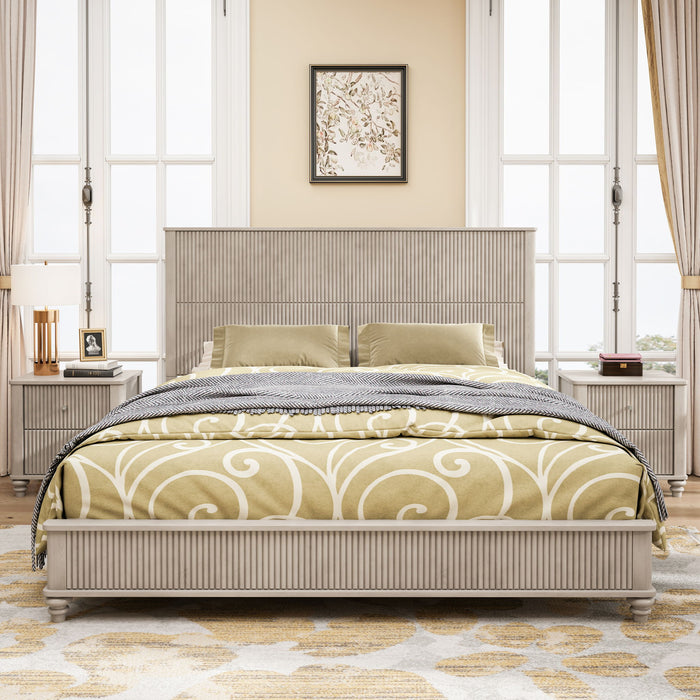 Platform Bed Frame & Tall Headboard