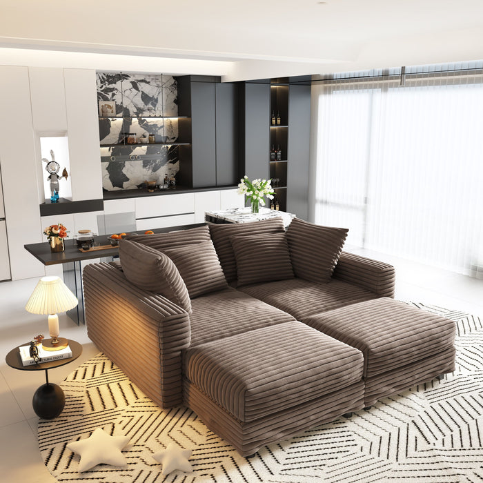 Modern Comfy Upholstered Sofa Cloud Couch & Deep Seat Couches