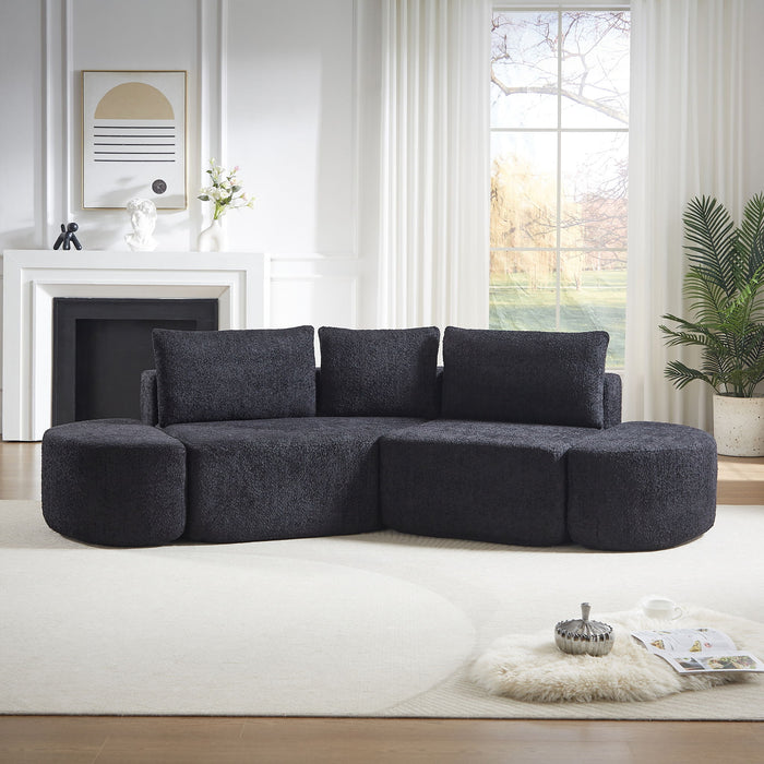 V - Shaped Modular Sofa Set With 3 Pillow