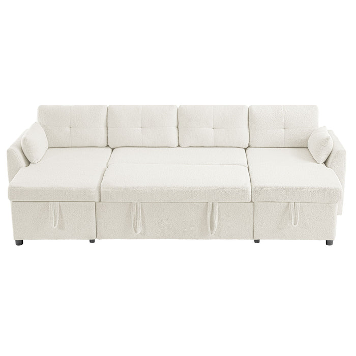 U-Shaped Sectional Sofa Bed With Storage And USB Ports