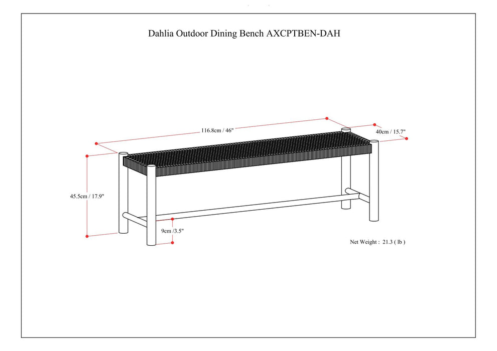 Dahlia - Outdoor Indoor Contemporary Bench
