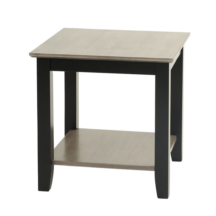 3 Piece Table Set With Open Shelf Storage, Includes Coffee, End & Console Table - Black / Black / Gray / Gray