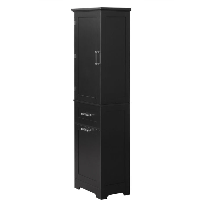 Tall Freestanding Bathroom Storage Cabinet With Adjustable Shelf And 2 Drawers