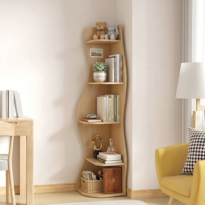 5 Tier S - Shaped Corner Shelf For Living Room