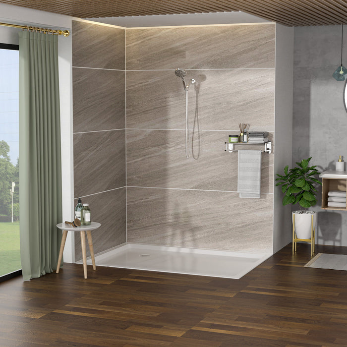 Multi Function Adjustable Hand Shower 8 Function Hand Shower Plastic With Wall Mount - Chrome