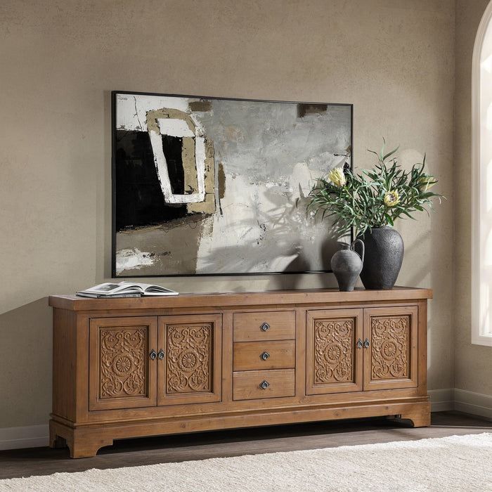 Amita - 3 Drawer 4 Door Cabinet - Brown
