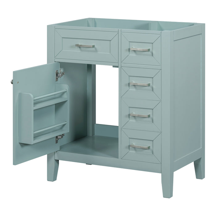 30" Bathroom Vanity Without Sink, Cabinet Base Only, Bathroom Cabinet With Drawers - Green