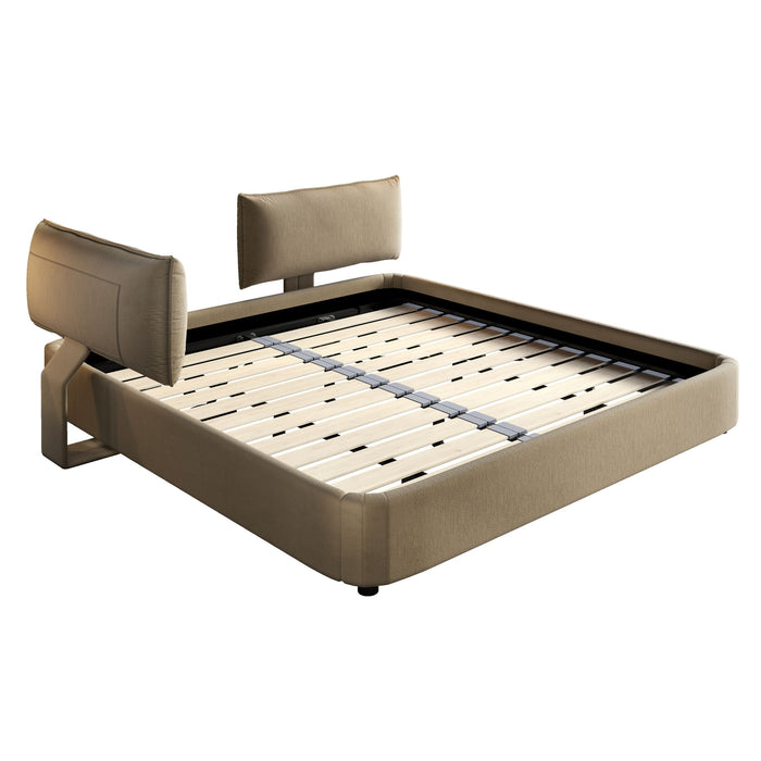 Cloud Bed Frame With Oversized Padded Movable Headboard
