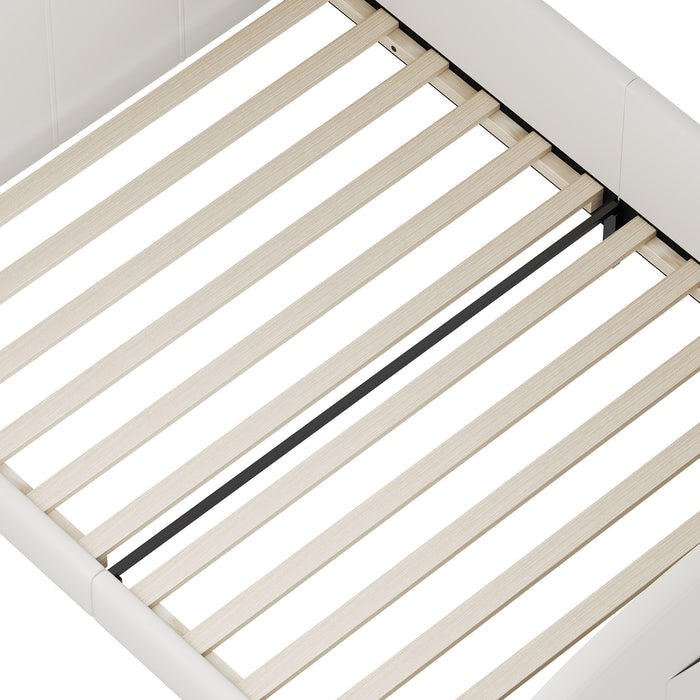 Upholstered Rabbit-Shape Princess Bed With Headboard And Footboard