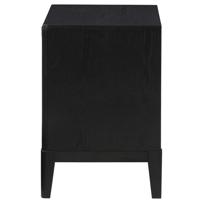 Mason - 2 Drawer Nightstand With Fluted Design - Black