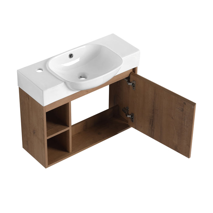 Sleek Design Freestanding Bathroom Vanity With Sink, Soft Close Door