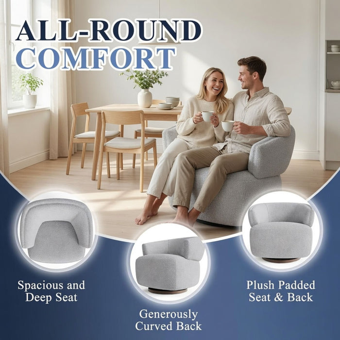 Swivel Barrel Accent Oversized Club Chair