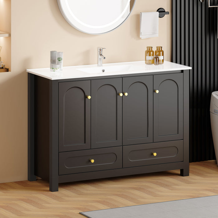Bathroom Vanity With Sink Combo, 4 Soft Close Doors And 2 Drawers