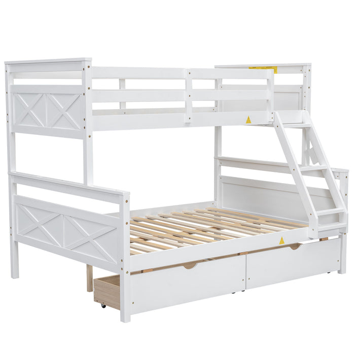 Bunk Bed With Ladder And Safety Guardrail