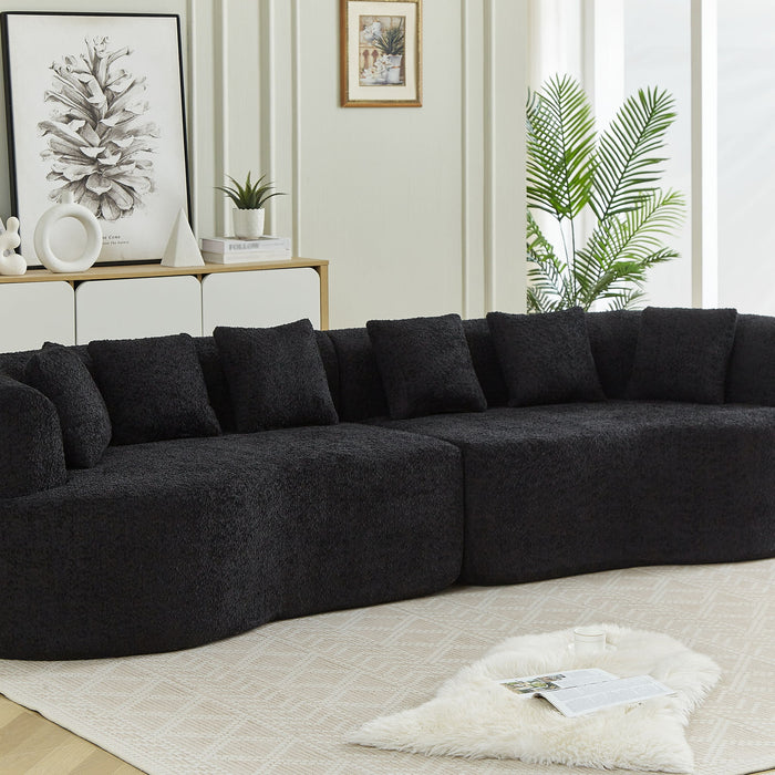 Curved Sectional Sofa With 6 Pillows