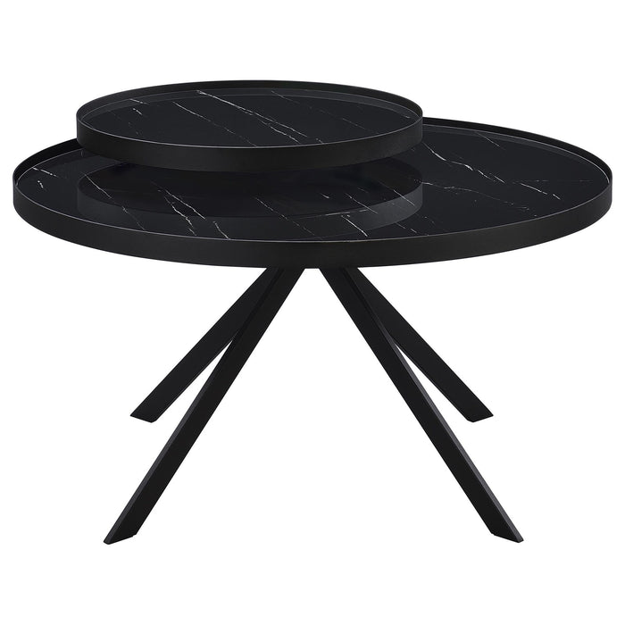 Shayne - Round Top Coffee Table With 2 Tier Design