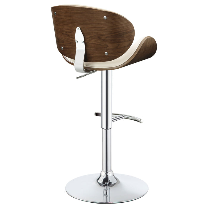 Adjustable Bar Stool With Upholstery - Ivory