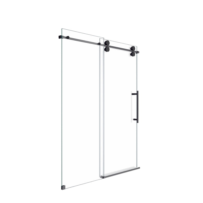 Frameless Single Sliding Shower Door With Clear Tempered Glass