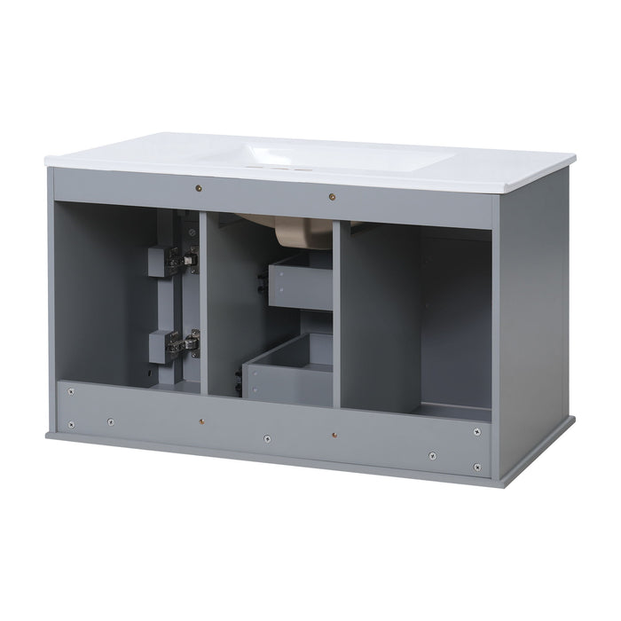 French Simple Style Wall Mounted Bathroom Cabinet With Sink