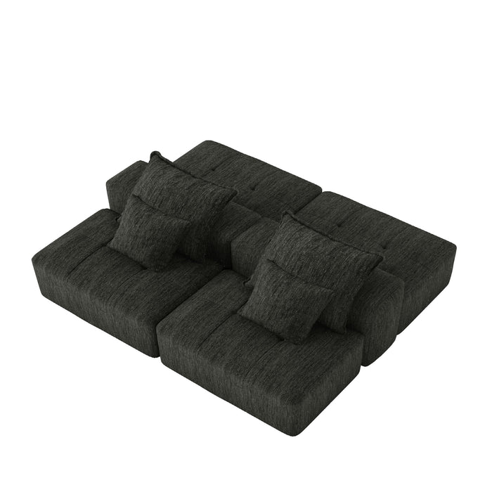 Modern Oversized Diy Combination, Modular Sectional Sofa With Pillows