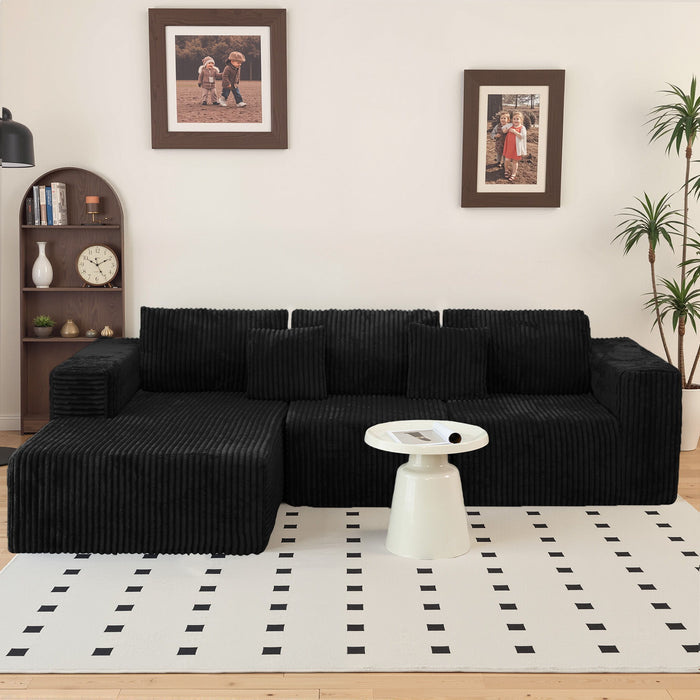 Modern Cloud Sectional Sofa With L-Shape Chaise
