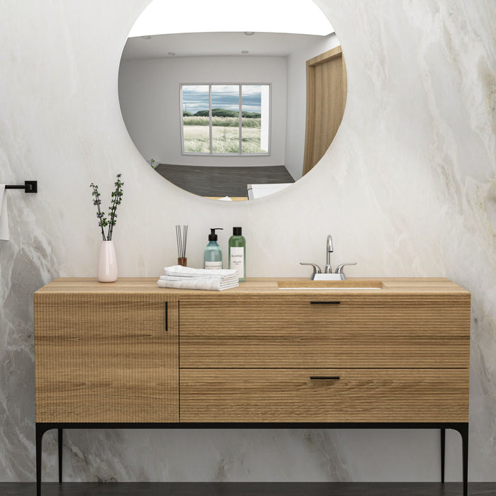 Modern Ceramic Rectangular Undermount Bathroom Sink With Overflow