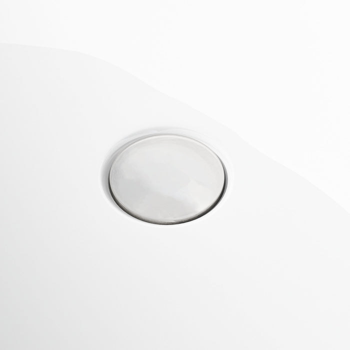 Freestanding Oval Bathtub With Overflow And Pop Up Drain, Double Walled Design - Gloss White
