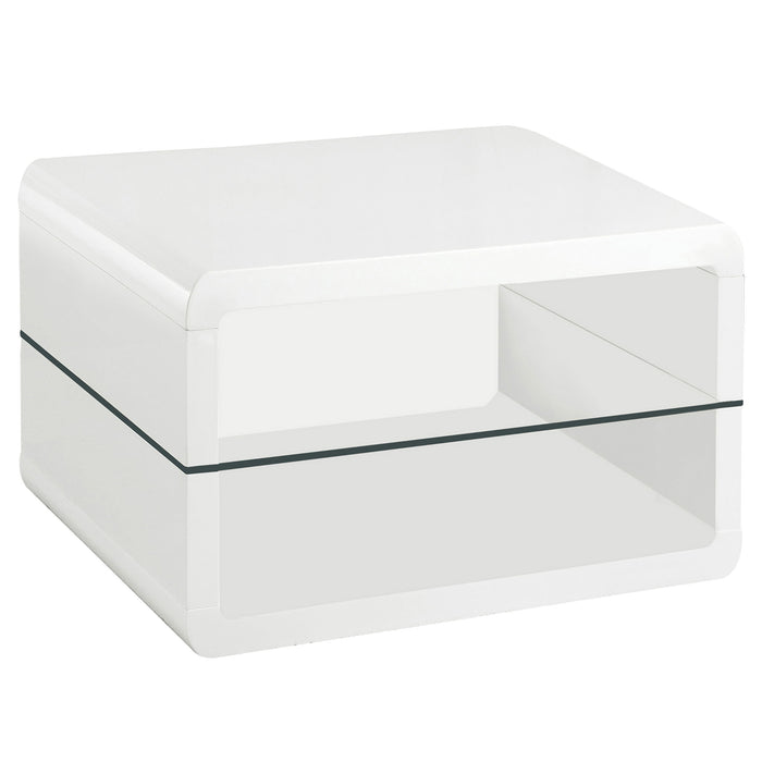 Emerson - 1 Shelf Rectangular Side End Table - White