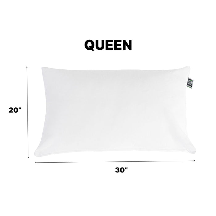 Ghostpillow - Faux Down Luxury Pillow With Microfiber Gel Clusters, Cotton Cover - White