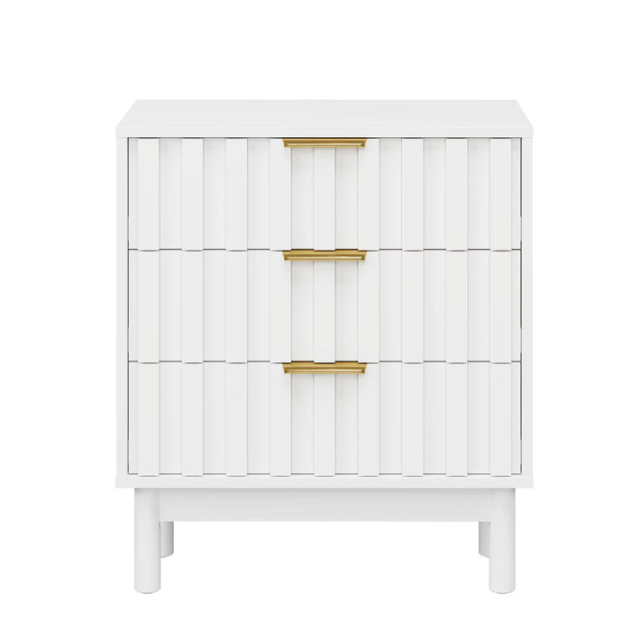 Fluted 3 Drawer Dresser