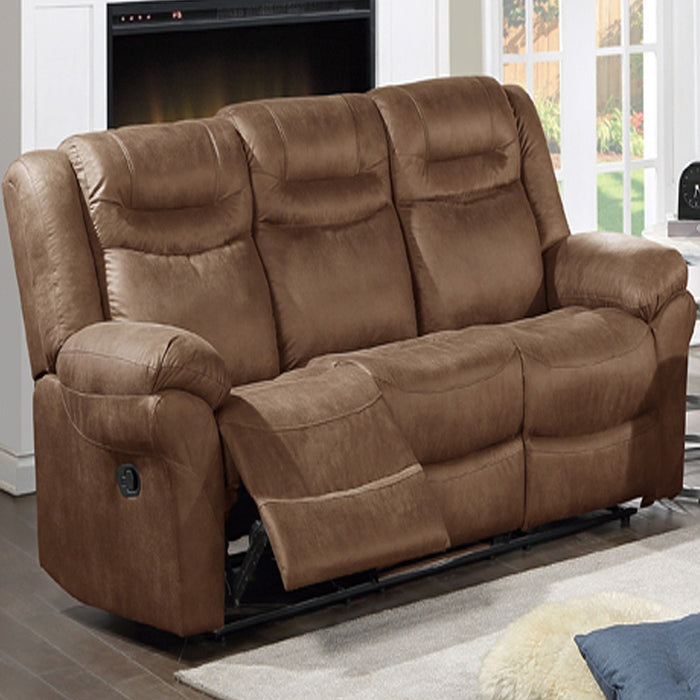 Power Reclining Sofa With USB Port Upholstered Pillow Arms And Headrest - Brown