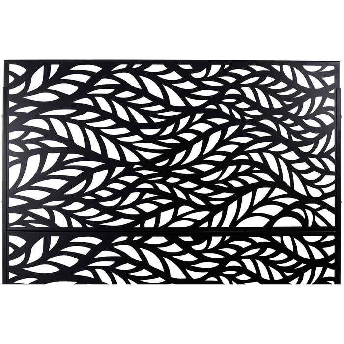 Outdoor & Indoor Privacy Screen Metal Privacy Screen, Freestanding Decorative Privacy Screen For Deck Balcony Patio - Black