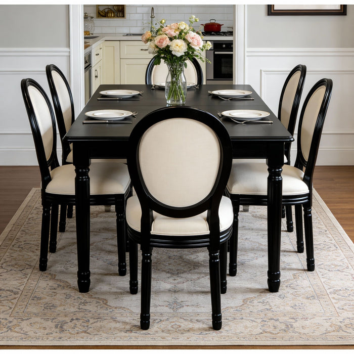 Upholstered & Round Back Dining Chairs (Set of 2)