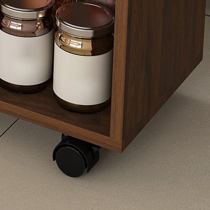 Multi Functional Folding Table With Storage Shelves And Wheels